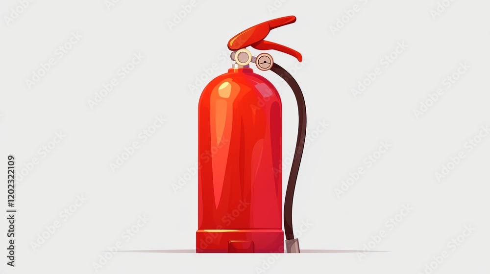 Fire Extinguisher Sign Vector Graphic on White Background, Red and White Color Scheme Fire Extinguisher Sign Vector Graphic on White Background, Red and White Color Scheme