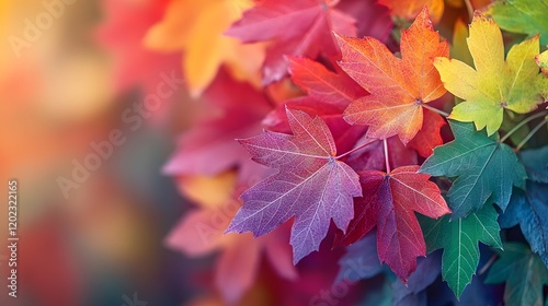Vibrant autumn leaves display a colorful spectrum