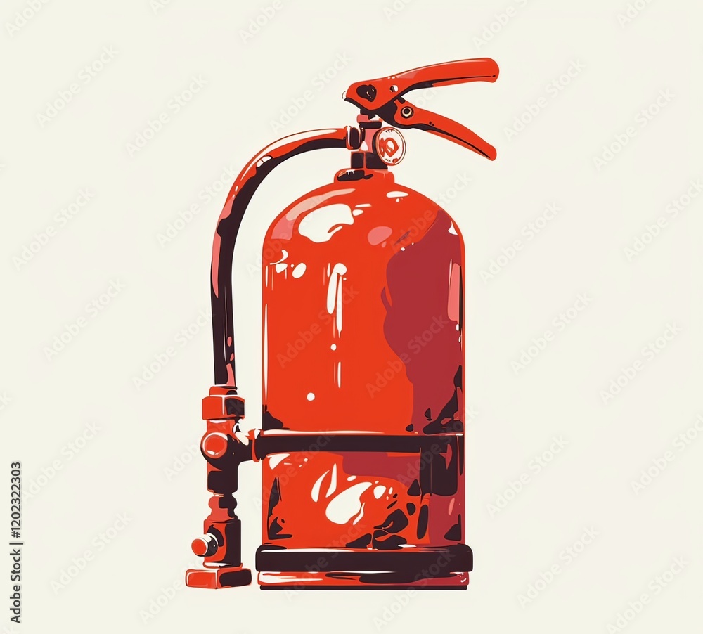Obraz premium Fire Extinguisher Sign with Water Symbol, Red and White Vector Graphic