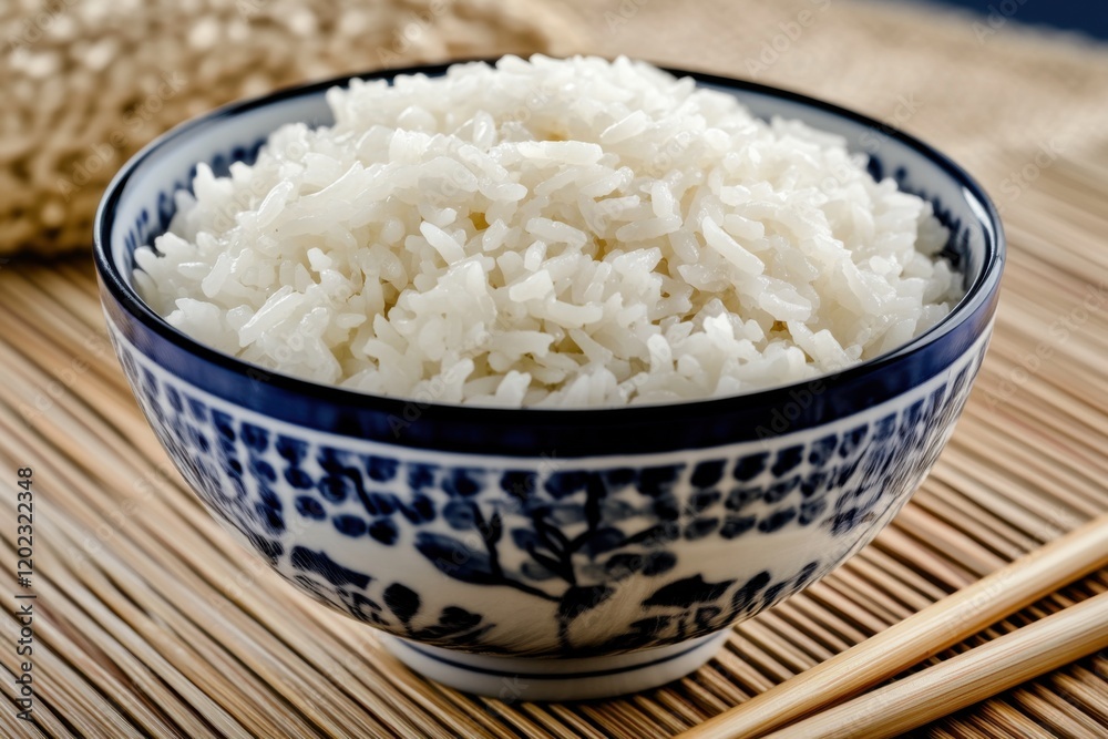 Rice bowl with chopsticks. Featuring a bowl of rice with chopsticks on the side. Highlighting Asian cuisine and dining experience. Ideal for food and culinary visuals. Rice bowl with chopsticks. Featuring a bowl of rice with chopsticks on the side. Highlighting Asian cuisine and dining experience. Ideal for food and culinary visuals.