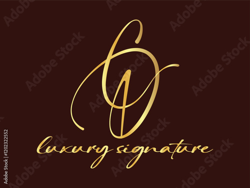 CD Elegant gold luxury signature logo design