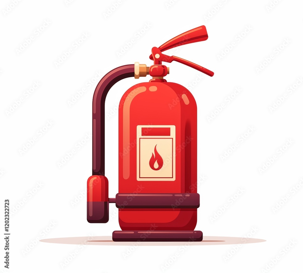Fire Extinguisher Sign , Vector Graphic in Red and White Fire Extinguisher Sign , Vector Graphic in Red and White