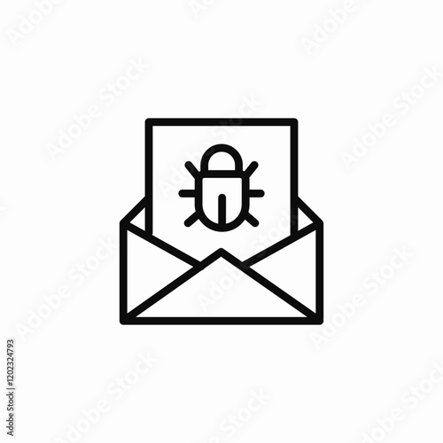 email message bug icon sign vector