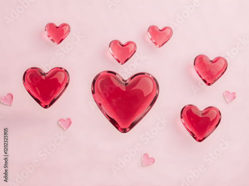 pink heart shaped confetti