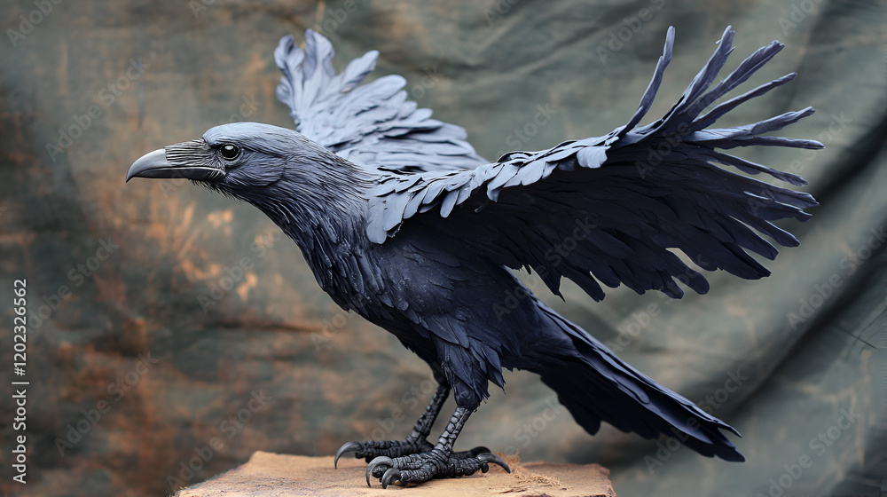 Naklejka premium Black Crow Artwork Digital Art Aspect 16:9 