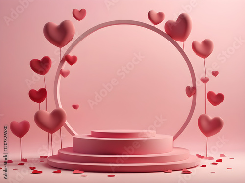 Podium valentine background 