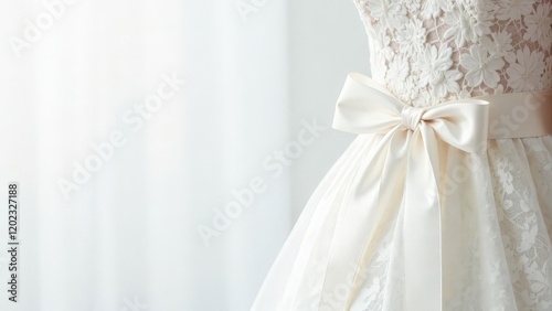 The background is white with the bride's dress and copy space.
