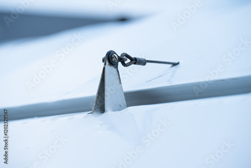 Control wire of an aircraft aileron.