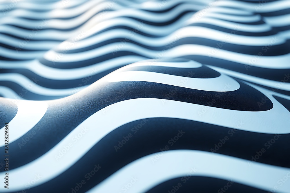 Abstract undulating waves in shades of blue and white Abstract undulating waves in shades of blue and white