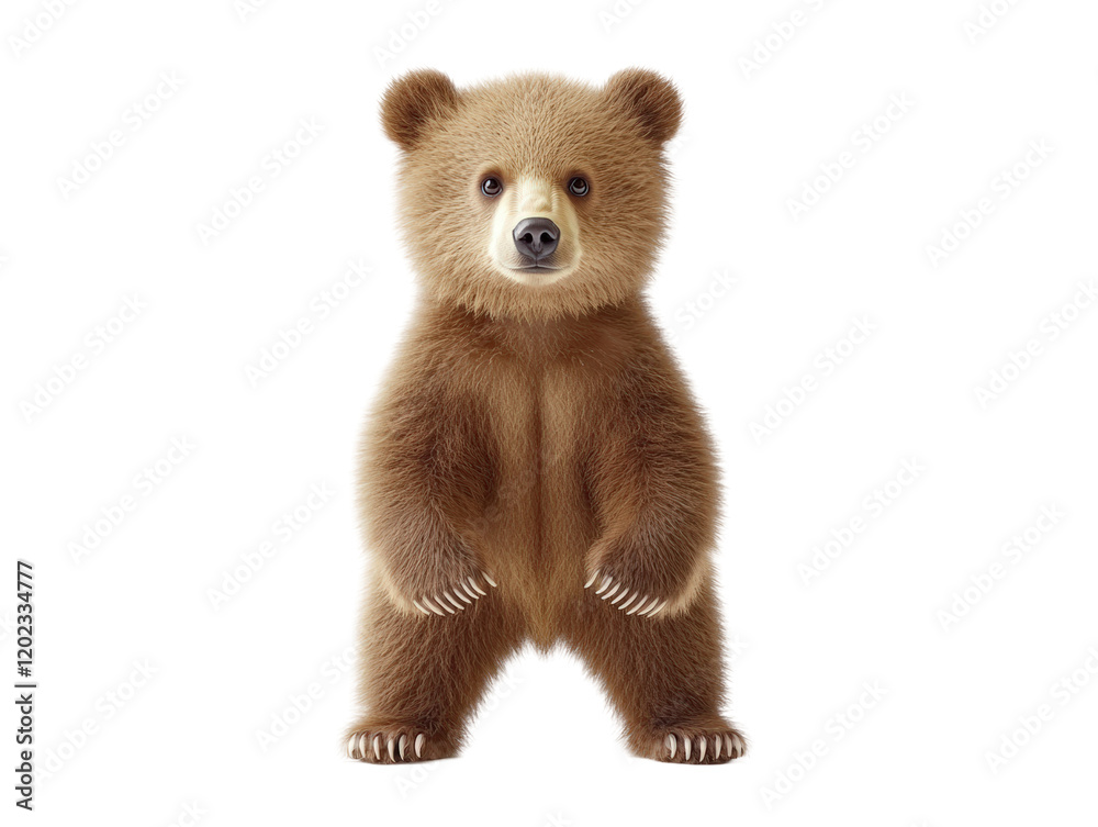 Isolated Brown Bear Cub Standing Front Isolated Brown Bear Cub Standing Front