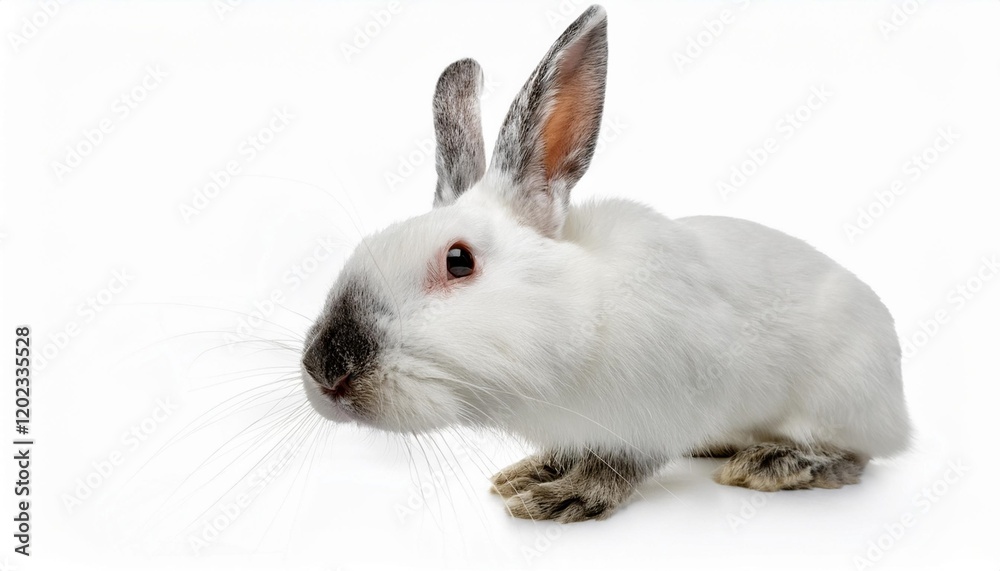 Fototapeta premium white rabbit isolated on a white heritage