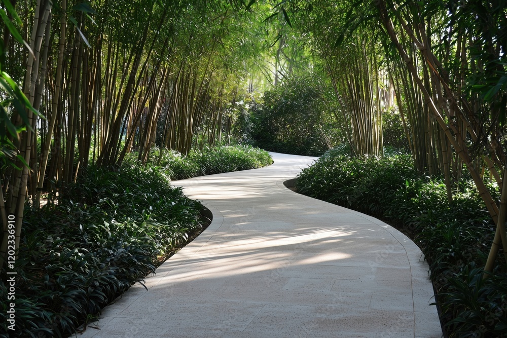 Fototapeta premium Minimalist Bamboo Forest Path