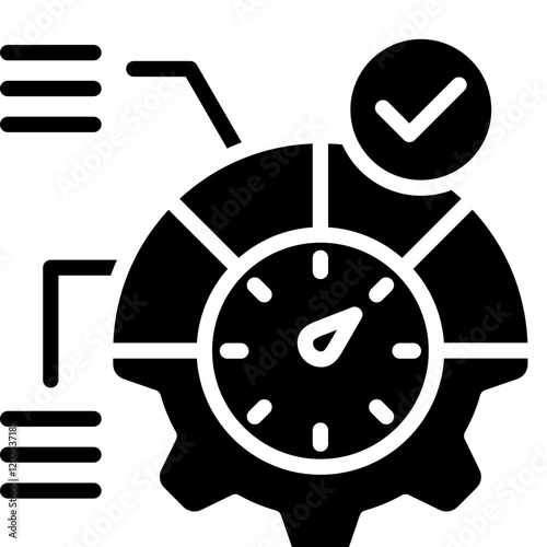 Efficiency Ratio and Efficiency Icon Glyph Vector Design