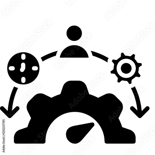 Operational and Efficiency Icon Glyph Vector Design