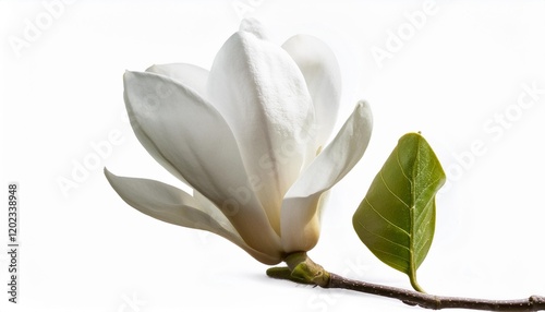 bloomimg white magnolia flower isolated on white historical past photo