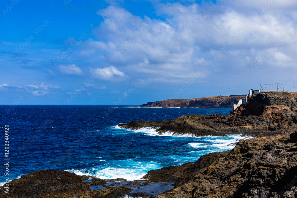 Gran Canaria Spanien Wasser Ozean Wellen Gran Canaria Spanien Wasser Ozean Wellen