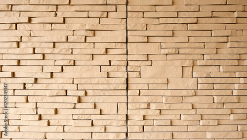 Modern pattern of flatten stone wall decorative surfaces in brown color photo