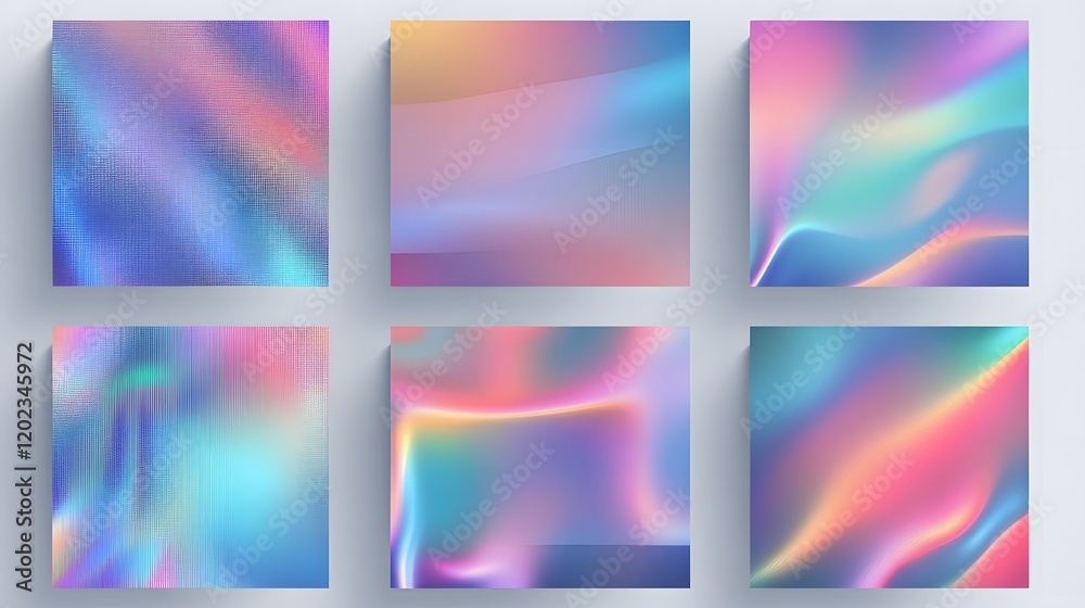 Naklejka premium Abstract Pastel Gradient Color Collection Design