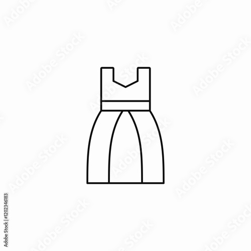 sleeveless kids dress icon sign vector