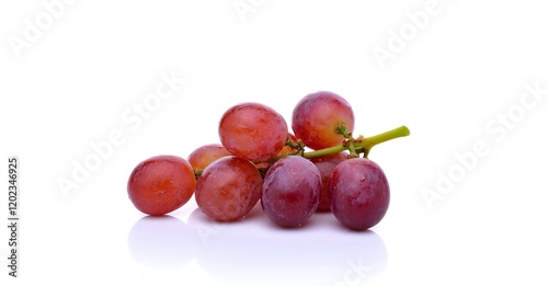 Grape branch on white background.