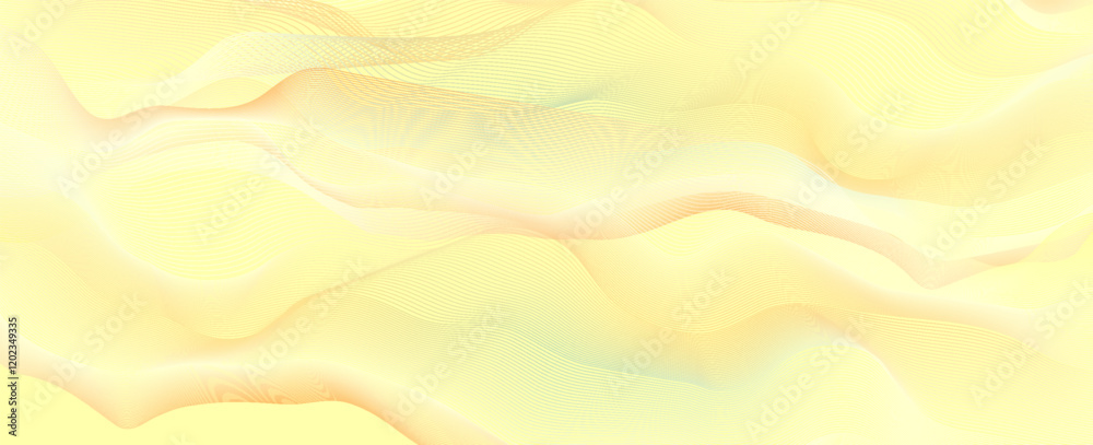 Fototapeta premium Abstract background with white holographic line pattern in luxury pastel colors. Premium horizontal vector design template for business banner, prestigious voucher, wedding invitation.