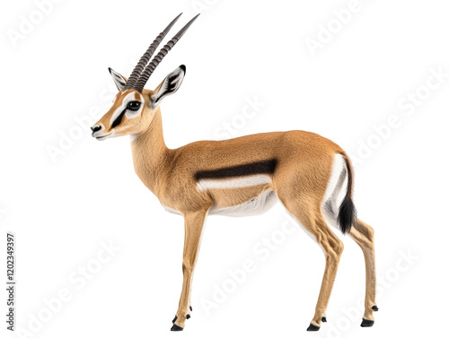 Isolated Gazelle Standing with Black Stripe photo