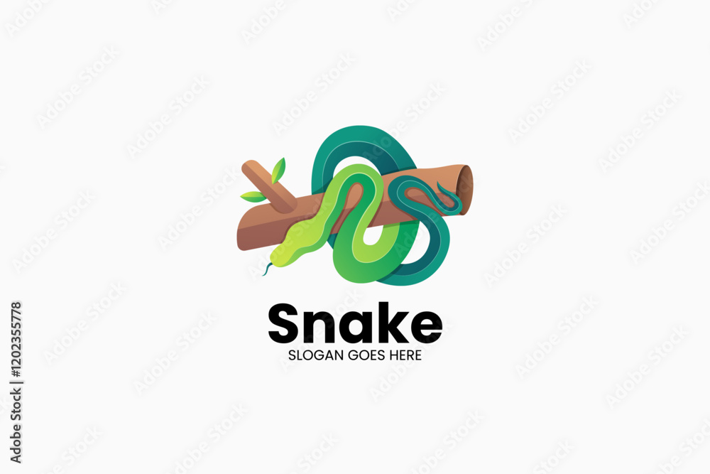 Fototapeta premium Snake Gradient Colorful Logo. Vector Illustration