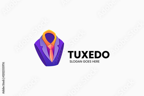 Tuxedo Gradient Colorful Logo. Vector Illustration