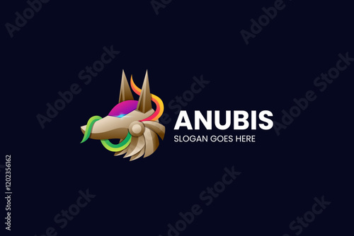 Anubis Gradient Colorful Logo. Vector Illustration