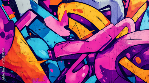 Wallpaper Mural Neon graffiti explosion, colorful street art, futuristic cityscape, abstract design. Neon Graffiti Alley. Illustration Torontodigital.ca