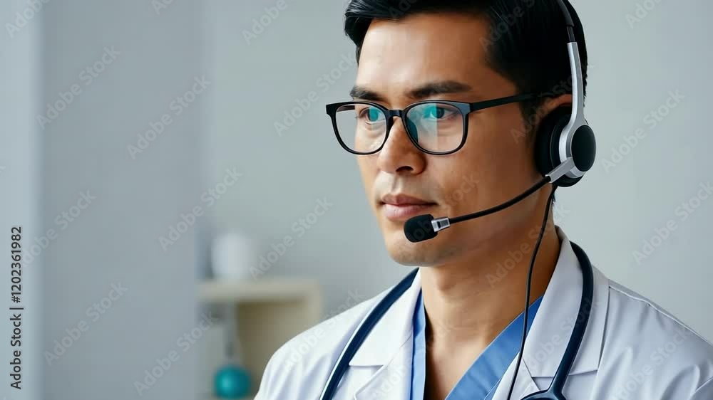 Healthcare professional providing telemedicine consultation with clear communication and expertise Healthcare professional providing telemedicine consultation with clear communication and expertise