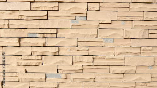 Modern pattern of flatten stone wall decorative surfaces in brown color photo