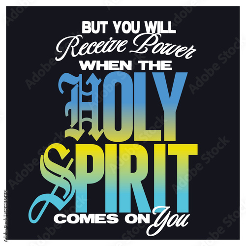 holy spirit Christian streetwear style typography design	