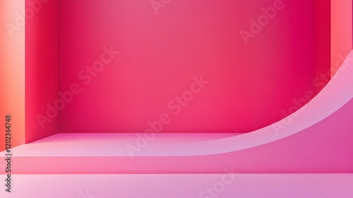 Abstract Pink Minimalist Geometric Room Design