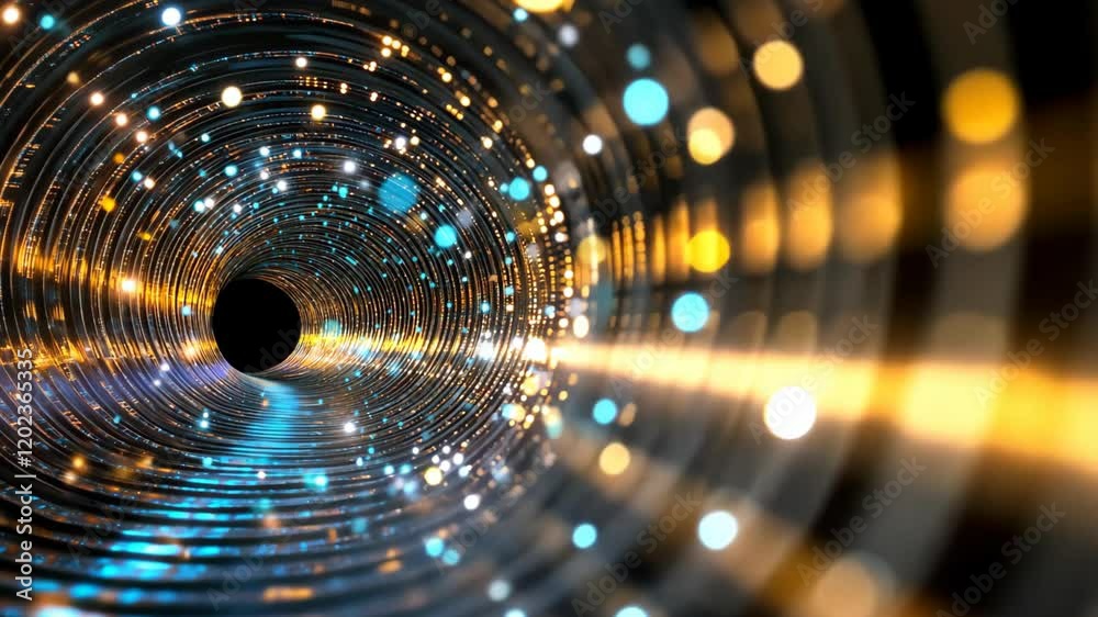 neon light light dot tunnel abstract background	
