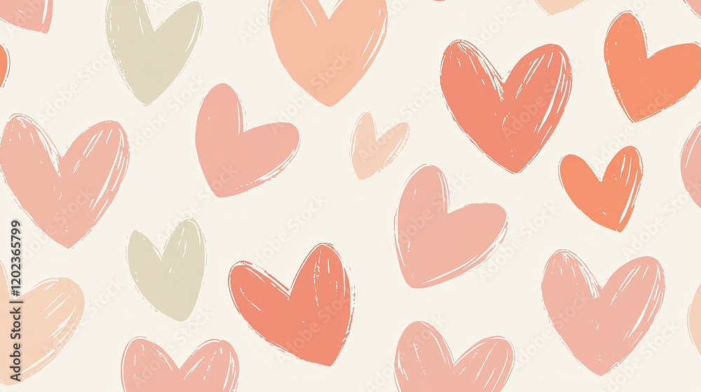 Heart patterned background with pink hearts Heart patterned background with pink hearts