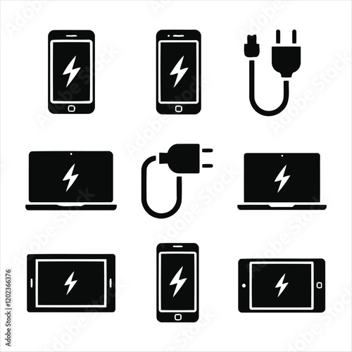 Vector Icons of Charging Devices