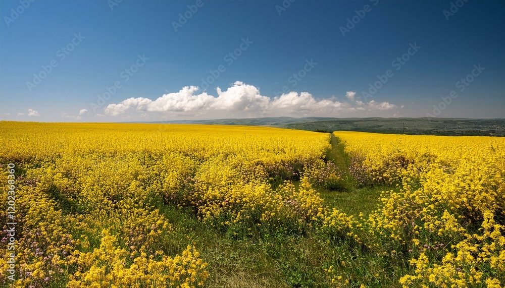 Fototapeta premium stunning flora on a yellow history with reproduction area