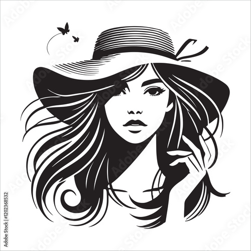 BEAUTY WOMAN FACE SILHOUETTE VECTOR