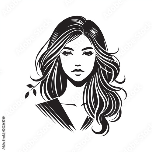 BEAUTY WOMAN FACE SILHOUETTE VECTOR