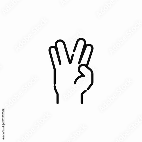 alien hello hand gesture icon sign vector