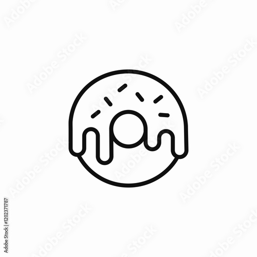 half sprinlked donut icon sign vector