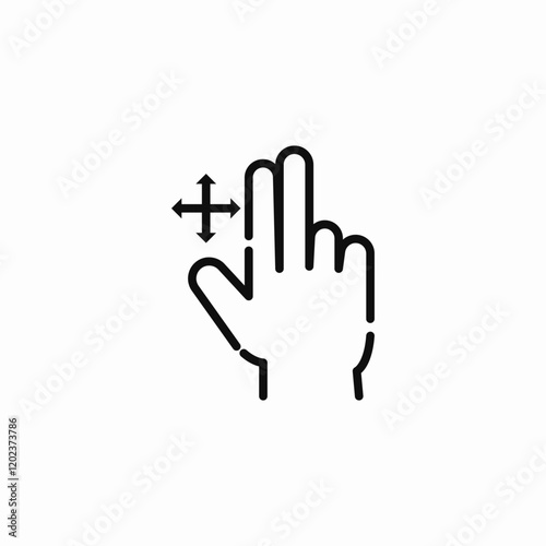 two finger drag icon sign vector