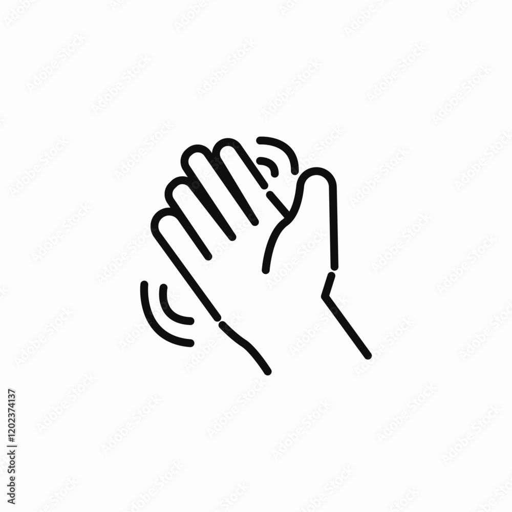 Obraz premium waving hand icon sign vector