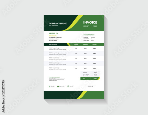 Blue Theme Invoice Template - Fully Editable