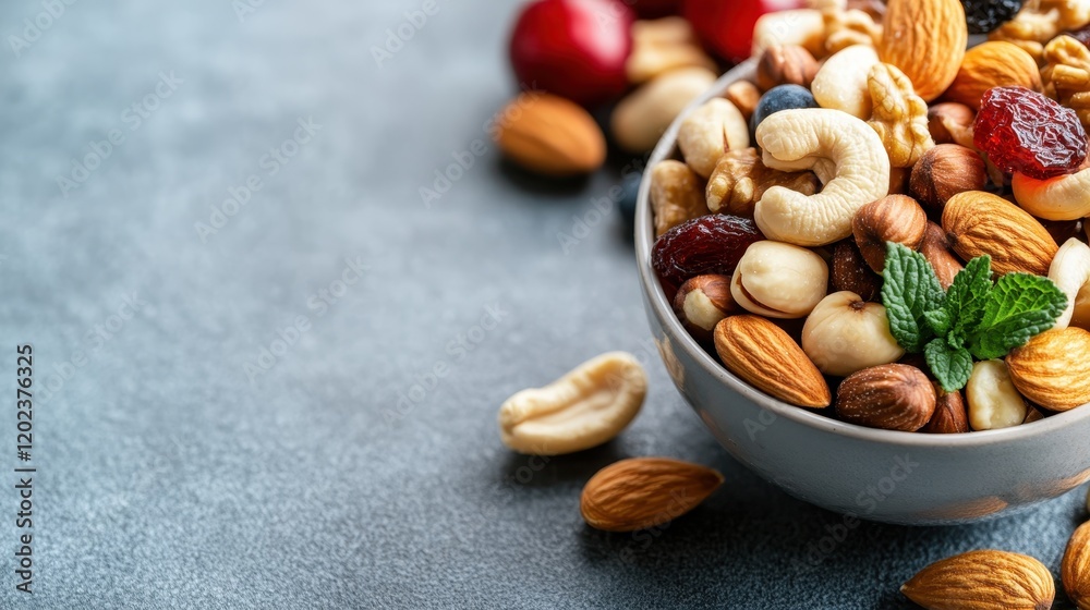 A beautiful assortment of nuts in a bowl offers a healthy snack option, showcasing texture and variety, perfect for promoting wellness and enjoyment of natural foods. A beautiful assortment of nuts in a bowl offers a healthy snack option, showcasing texture and variety, perfect for promoting wellness and enjoyment of natural foods.