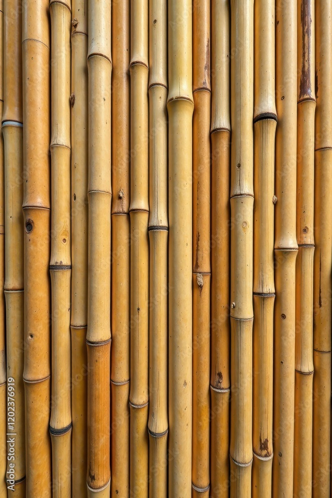 Naklejka premium Close-up woven bamboo mat texture, natural light, handmade, background