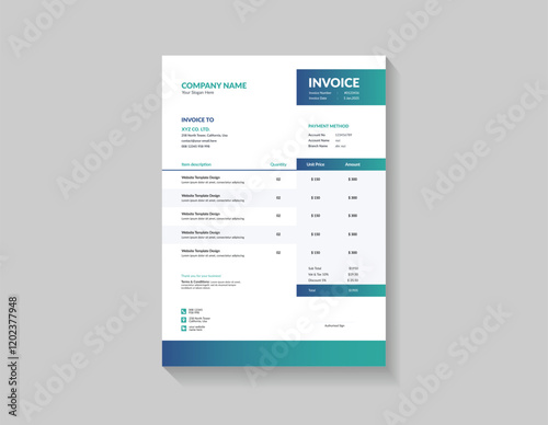 Modern Invoice Template Design - Editable and Professional