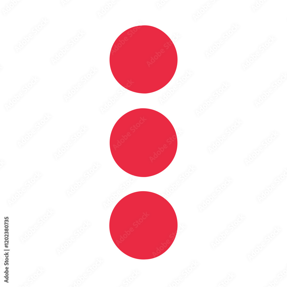 Three solid red dots vertically aligned Three solid red dots vertically aligned