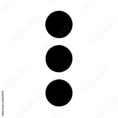 Three black solid dots vertically aligned